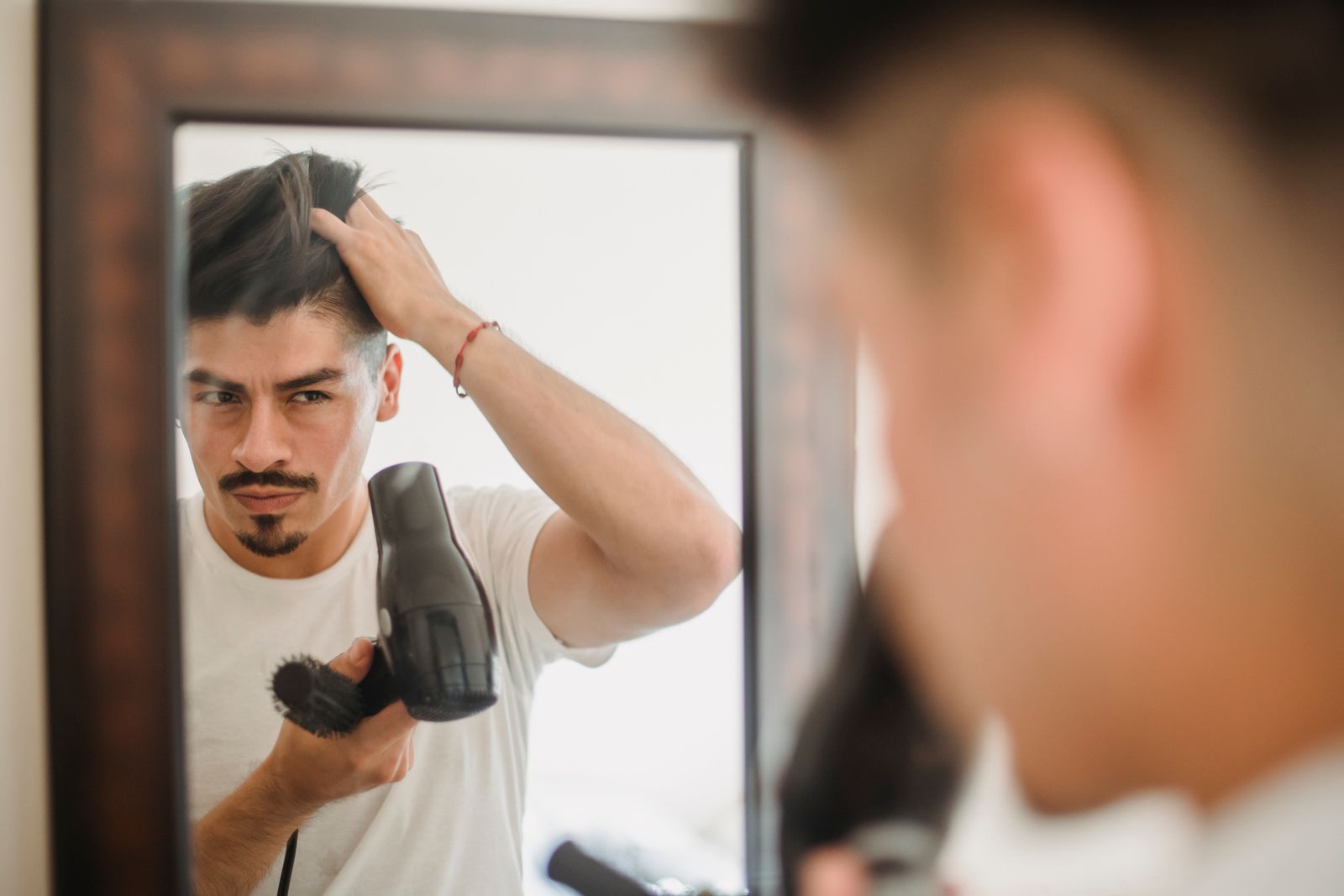 Men’s styling finished with a blow-dry
